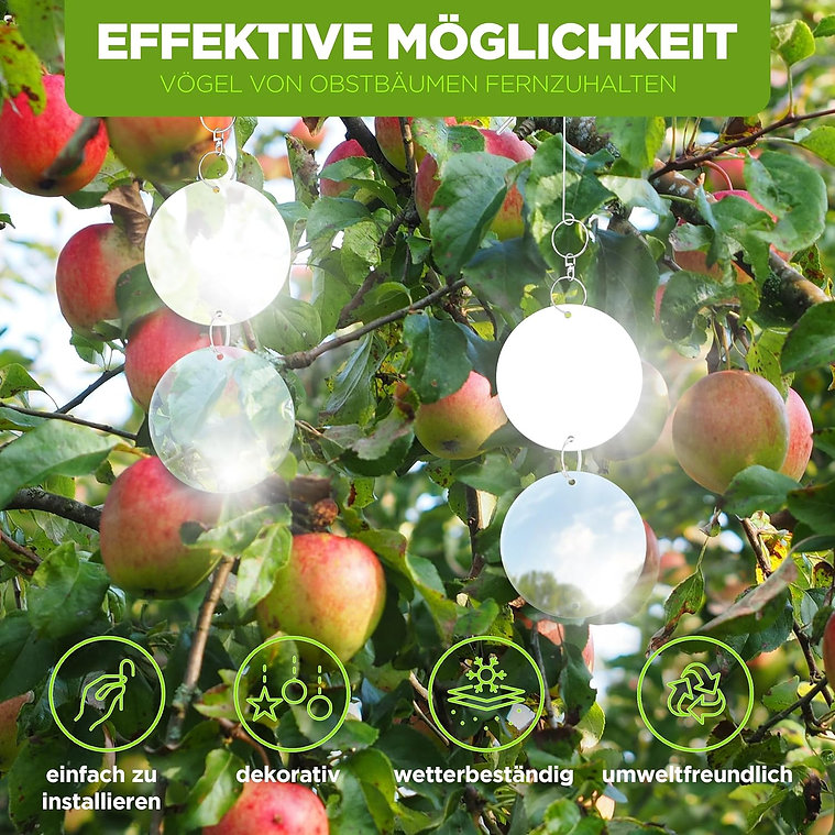Odpudzovač vtákov - obojstranné zrkadlové kotúče - kruh, 8x2ks – Obrázok 5